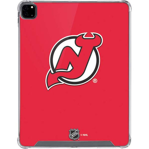 NHL New Jersey Devils Solid Background iPad Pro 12.9in (2020) Clear Case
