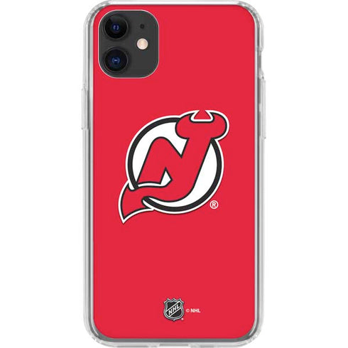 NHL New Jersey Devils Solid Background iPhone 11 Clear Case
