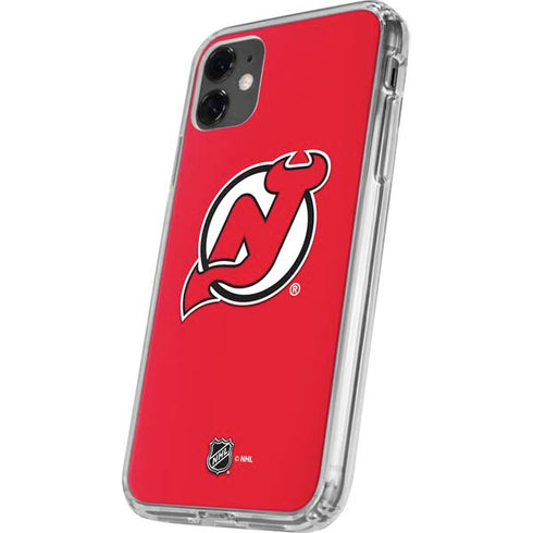 NHL New Jersey Devils Solid Background iPhone 11 Clear Case