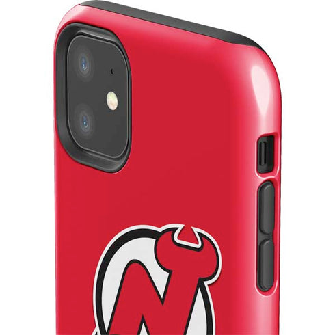 NHL New Jersey Devils Solid Background iPhone 11 Impact Case