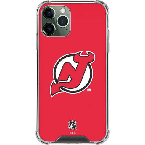 NHL New Jersey Devils Solid Background iPhone 11 Pro Max Clear Case