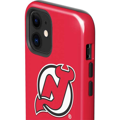 NHL New Jersey Devils Solid Background iPhone 12 Impact Case