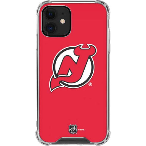 NHL New Jersey Devils Solid Background iPhone 12 Mini Clear Case