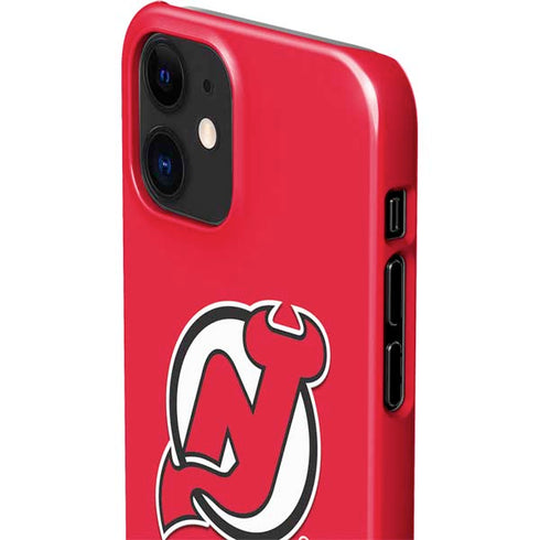 NHL New Jersey Devils Solid Background iPhone 12 Mini Lite Case