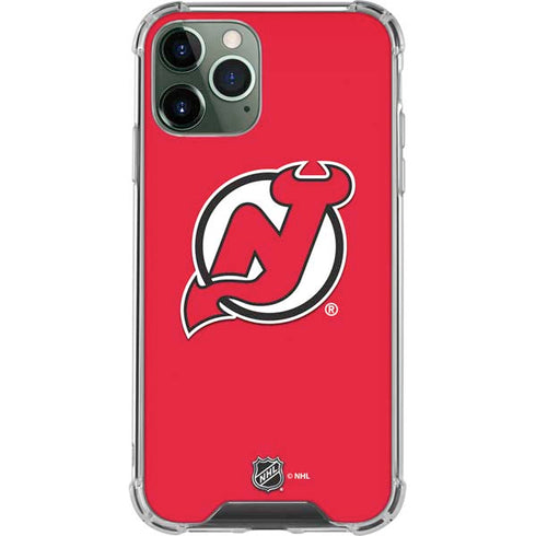 NHL New Jersey Devils Solid Background iPhone 12 Pro Clear Case