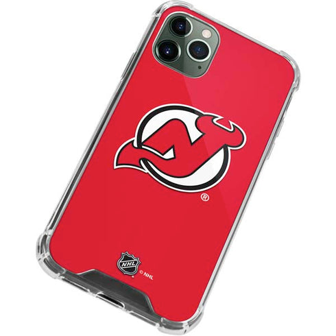 NHL New Jersey Devils Solid Background iPhone 12 Pro Max Clear Case