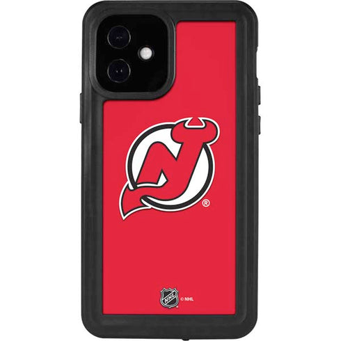 NHL New Jersey Devils Solid Background iPhone 12 Waterproof Case