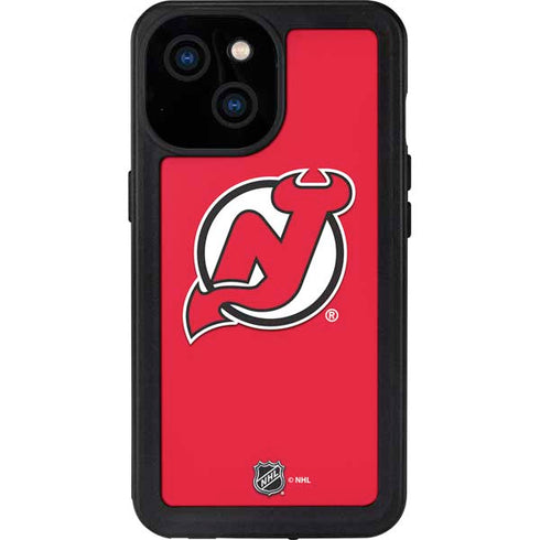 NHL New Jersey Devils Solid Background iPhone 13 Mini Waterproof Case