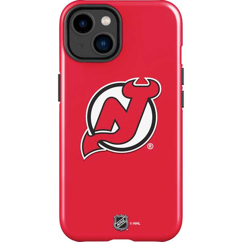 NHL New Jersey Devils Solid Background iPhone 15 Plus Impact Case