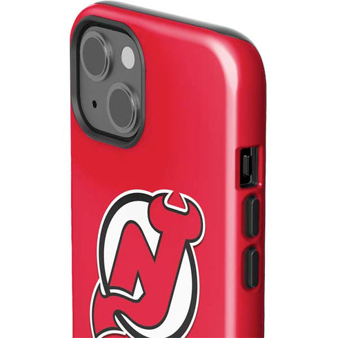 NHL New Jersey Devils Solid Background iPhone 15 Plus Impact Case