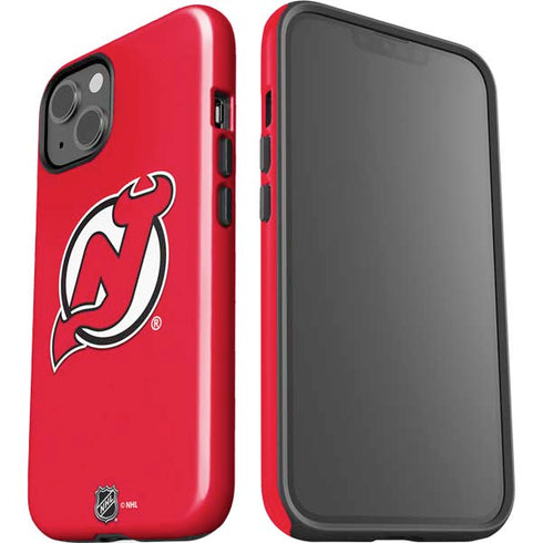 NHL New Jersey Devils Solid Background iPhone 15 Plus Impact Case