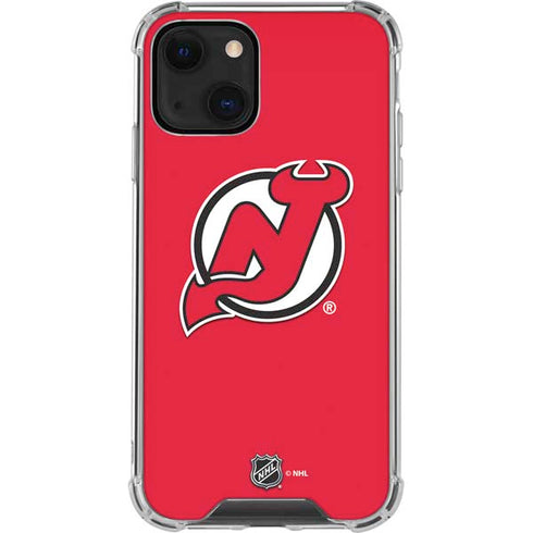 NHL New Jersey Devils Solid Background iPhone 14 Plus Clear Case
