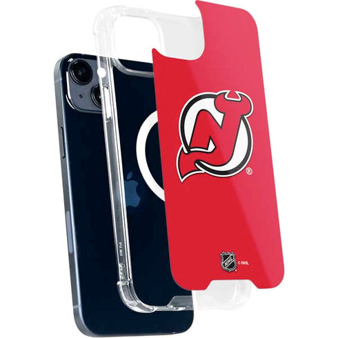 NHL New Jersey Devils Solid Background iPhone 15 Plus MagSafe Case