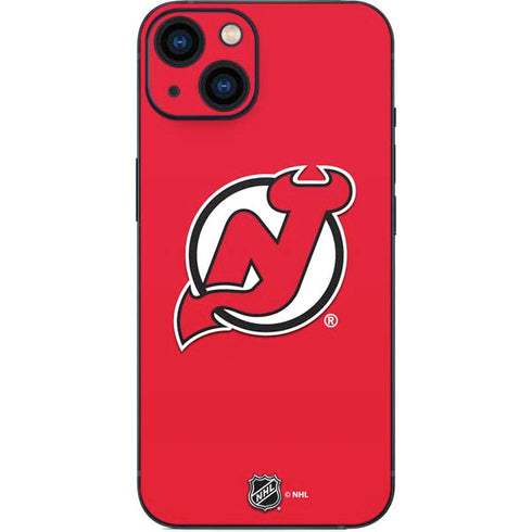 NHL New Jersey Devils Solid Background iPhone 15 Plus Skin