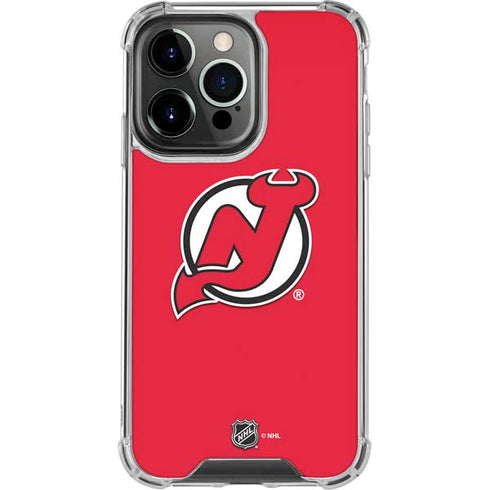 NHL New Jersey Devils Solid Background iPhone 15 Pro Clear Case