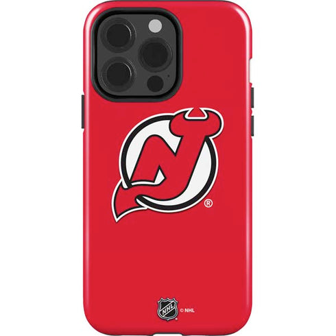 NHL New Jersey Devils Solid Background iPhone 15 Pro Impact Case