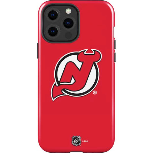 NHL New Jersey Devils Solid Background iPhone 15 Pro Max Impact Case