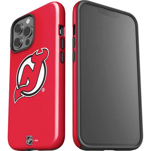 NHL New Jersey Devils Solid Background iPhone 15 Pro Max Impact Case