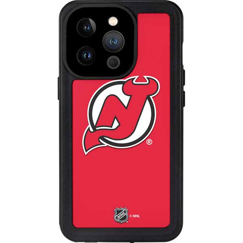 NHL New Jersey Devils Solid Background iPhone 14 Pro Waterproof Case