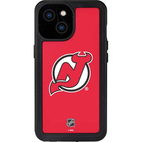 NHL New Jersey Devils Solid Background iPhone 15 Waterproof Case