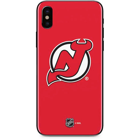 NHL New Jersey Devils Solid Background iPhone XS Skin
