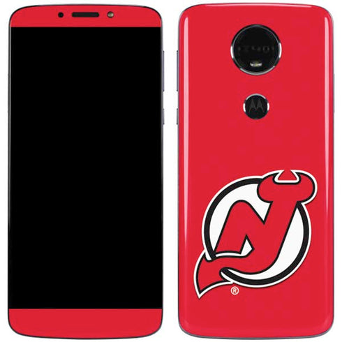 NHL New Jersey Devils Solid Background Moto E5 Plus Skin