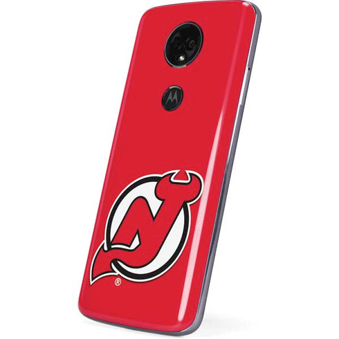 NHL New Jersey Devils Solid Background Moto E5 Plus Skin