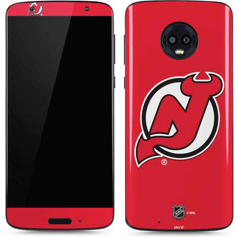 NHL New Jersey Devils Solid Background Moto G6 Skin
