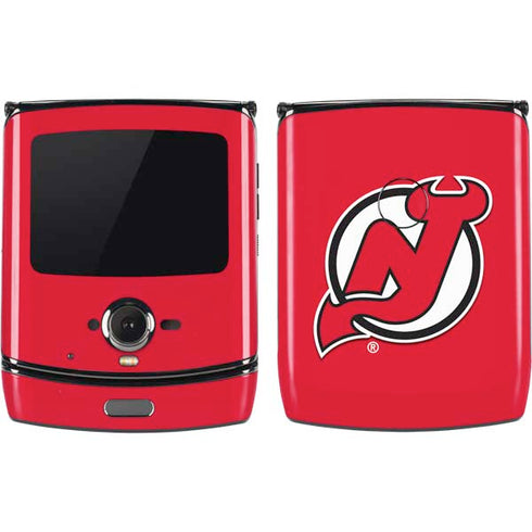 NHL New Jersey Devils Solid Background Motorola RAZR Skin