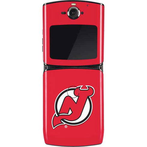NHL New Jersey Devils Solid Background Motorola RAZR Skin