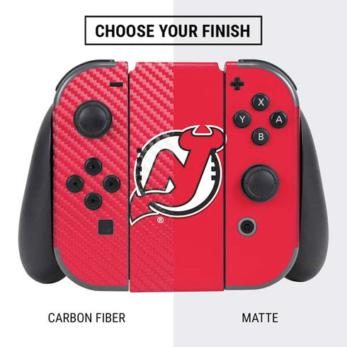 NHL New Jersey Devils Solid Background Nintendo Switch Bundle Skin