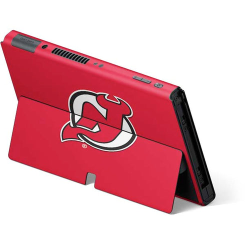 NHL New Jersey Devils Solid Background Nintendo Switch OLED (2021) Skin