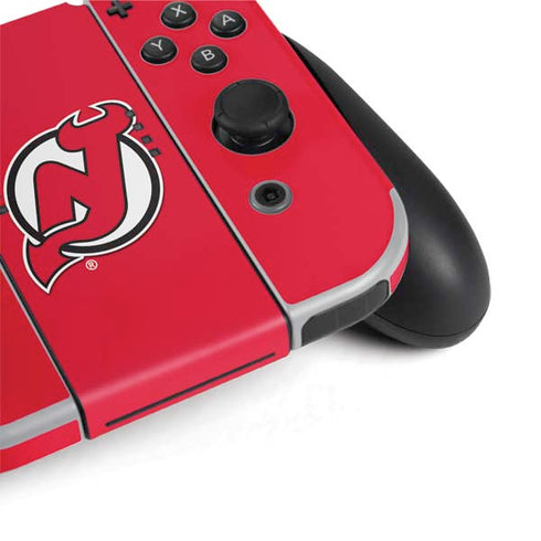 NHL New Jersey Devils Solid Background Nintendo Switch OLED (2021) Skin