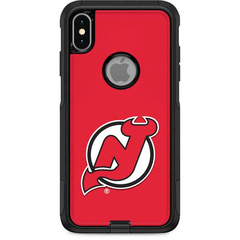 NHL New Jersey Devils Solid Background Otterbox Commuter iPhone Skin