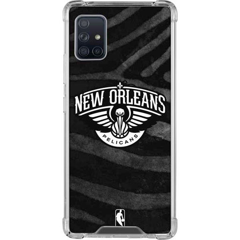 NBA New Orleans Pelicans Black Animal Print Galaxy A51 5G Clear Case