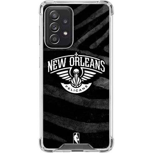 NBA New Orleans Pelicans Black Animal Print Galaxy A52 5G Clear Case