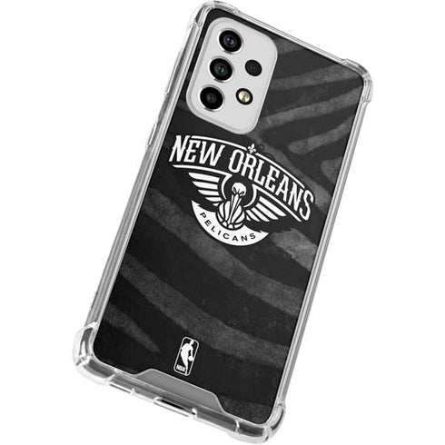 NBA New Orleans Pelicans Black Animal Print Galaxy A53 5G Clear Case