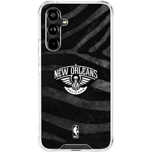 NBA New Orleans Pelicans Black Animal Print Galaxy A54 5G Clear Case