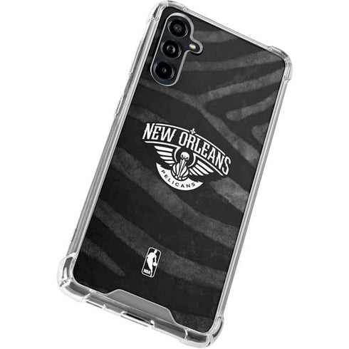 NBA New Orleans Pelicans Black Animal Print Galaxy A54 5G Clear Case