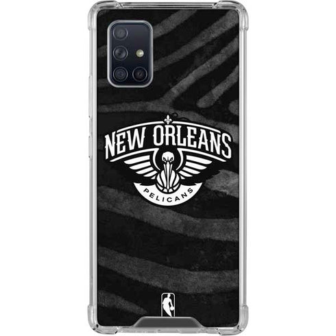 NBA New Orleans Pelicans Black Animal Print Galaxy A71 5G Clear Case