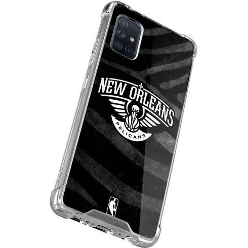 NBA New Orleans Pelicans Black Animal Print Galaxy A71 5G Clear Case