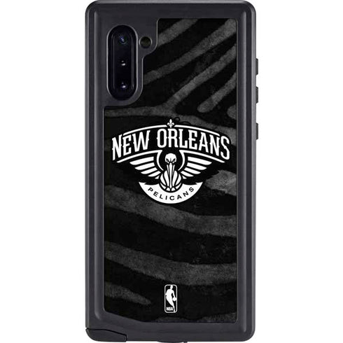 NBA New Orleans Pelicans Black Animal Print Galaxy Note 10 Waterproof Case