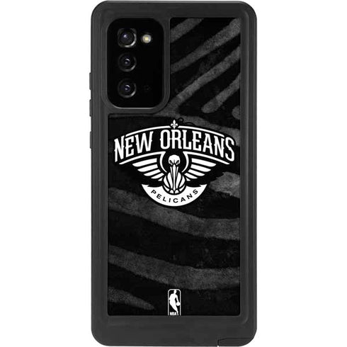 NBA New Orleans Pelicans Black Animal Print Galaxy Note20 5G Waterproof Case