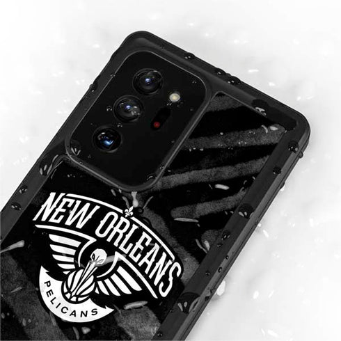 NBA New Orleans Pelicans Black Animal Print Galaxy Note20 Ultra 5G Waterproof Case
