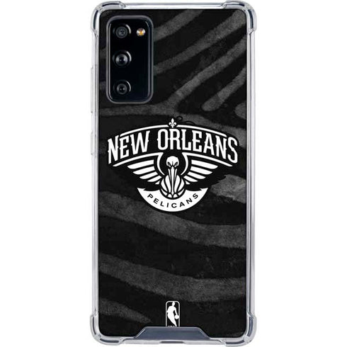 NBA New Orleans Pelicans Black Animal Print Galaxy S20 FE Clear Case