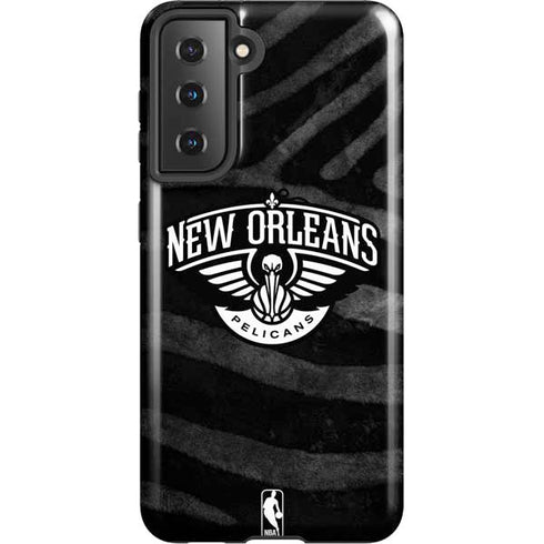 NBA New Orleans Pelicans Black Animal Print Galaxy S21 5G Pro Case