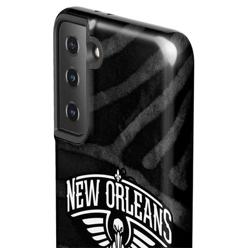 NBA New Orleans Pelicans Black Animal Print Galaxy S21 Plus 5G Pro Case
