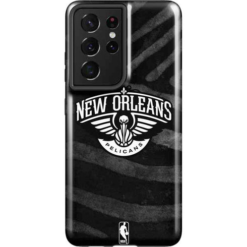 NBA New Orleans Pelicans Black Animal Print Galaxy S21 Ultra 5G Pro Case