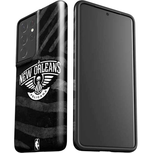 NBA New Orleans Pelicans Black Animal Print Galaxy S21 Ultra 5G Pro Case