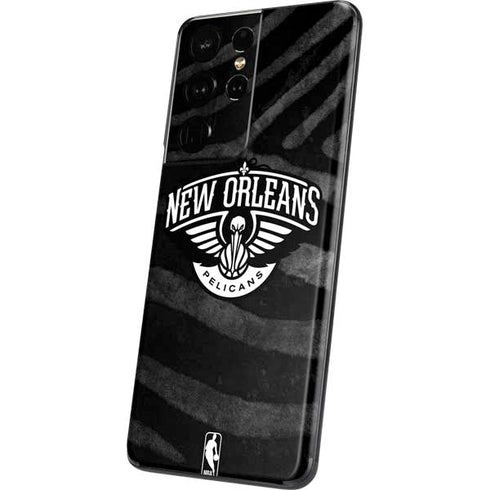 NBA New Orleans Pelicans Black Animal Print Galaxy S21 Ultra 5G Skin